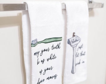 Guest Towels - Funny Guest Bathroom Decor- Funny Housewarming Gift