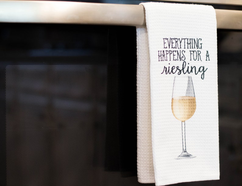 Wine Gift Wine Glasses Funny Dish Towels for Hostess Bar Towels Wine Gift Set Funny Kitchen Decor Funny Housewarming Gift Riesling