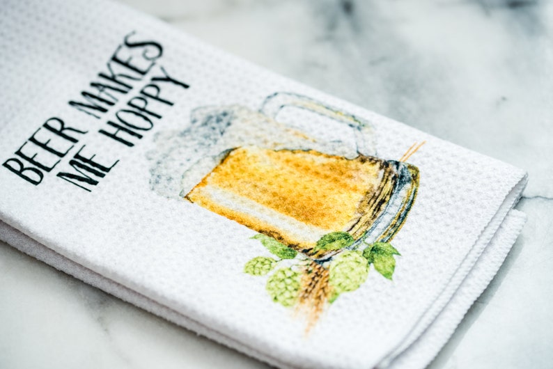 Gift for Beer Lover Funny Dish Towels for Hostess Bar Towels Alcohol Gift Set image 10