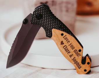 Personalized Engraved Pocket Knife - Gift for Father - Groomsmen Gift - Folding Pocketknife -