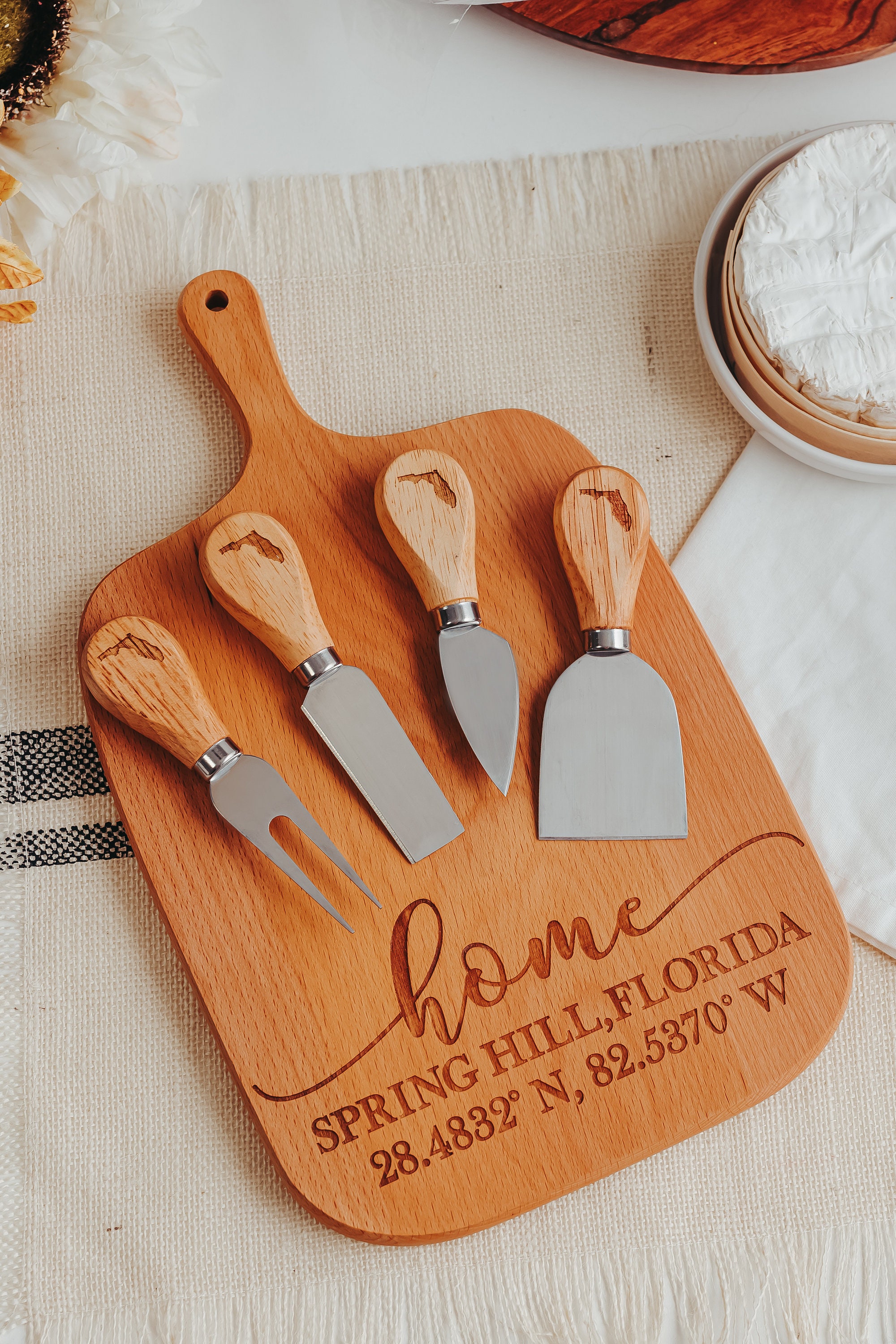 Personalized Cutting Board Charcuterie Board Cheese Knife Etsy