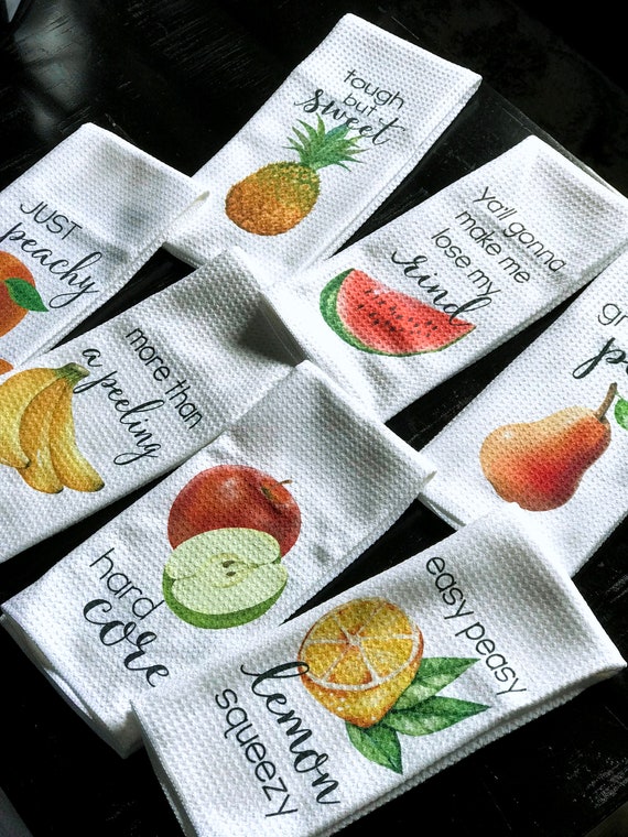 Kitchen Towels Funny Fruit Kitchen Decor Fruity Hostess Gift Dish Towels Housewarming Gift Gift for Mom Wedding Shower Gift Etsy Israel