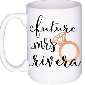 Engaged Coffee Mug Future Mrs Mug Engagement Gift Engagement Announcement Gift for Bride To Be Does This Ring Make Me Look Engaged image 6