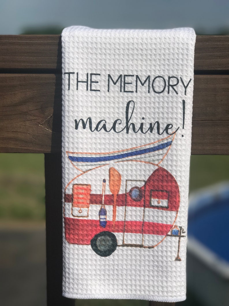 Camper Kitchen Towel Camping Gift Camp Kitchen RV Decor Vintage Trailer Camper Decor Motor Home Decor Towels Retirement Gift The Memory Machine