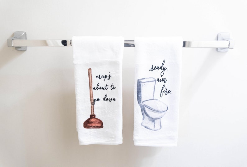 Funny Bathroom Towel Guest Towel Guest Bathroom Funny Etsy