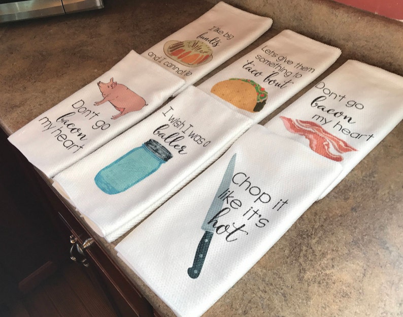 Funny Kitchen Towels Kitchen Decor Hostess Gift Dish Etsy