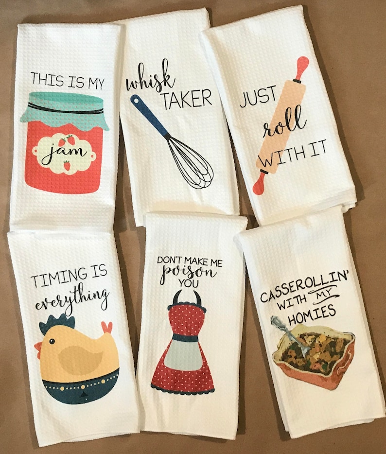 Funny Tea Towels Gift for Foodie Unique Kitchen Towel Etsy