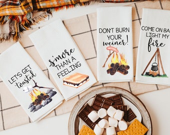 Camper Kitchen Towel - Camping Gift - Camp Kitchen - RV Decor - Vintage Trailer Camper Decor - Motor Home Decor Towels - Retirement Gift