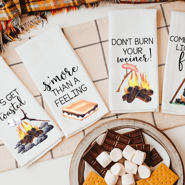 Camper Kitchen Towel - Camping Gift - Camp Kitchen - RV Decor - Vintage Trailer Camper Decor - Motor Home Decor Towels - Retirement Gift