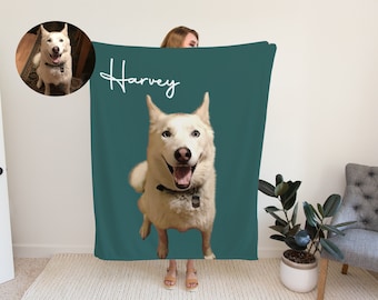 Custom Pet Blanket - Gift for Pet Owner - Photo Blanket of Dog or Cat