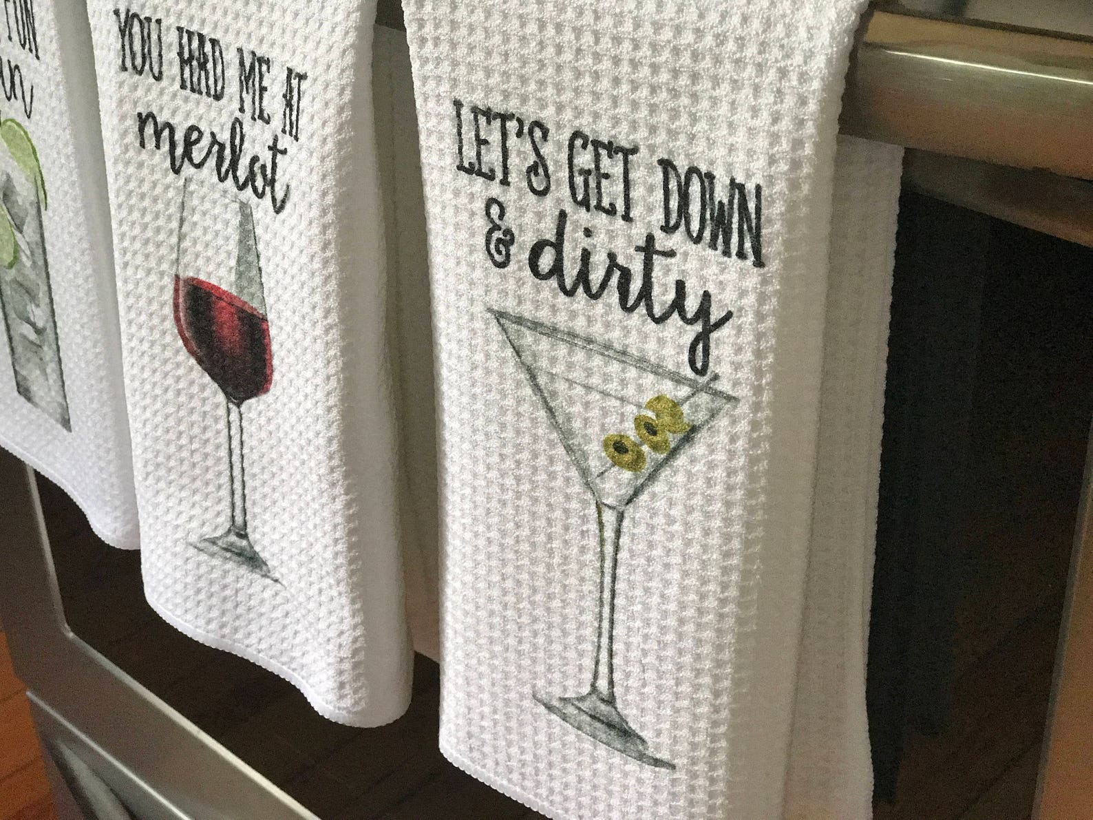 Funny Dish Towels for Hostess Bar Towels Alcohol Gift Set Etsy
