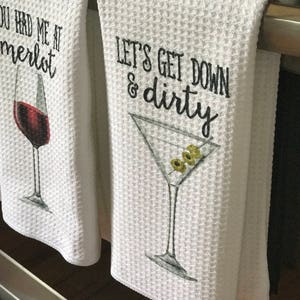 Funny Dish Towels for Hostess Bar Towels Alcohol Gift Set Funny Kitchen Decor Funny Housewarming Gift Song Lyric Towels image 7