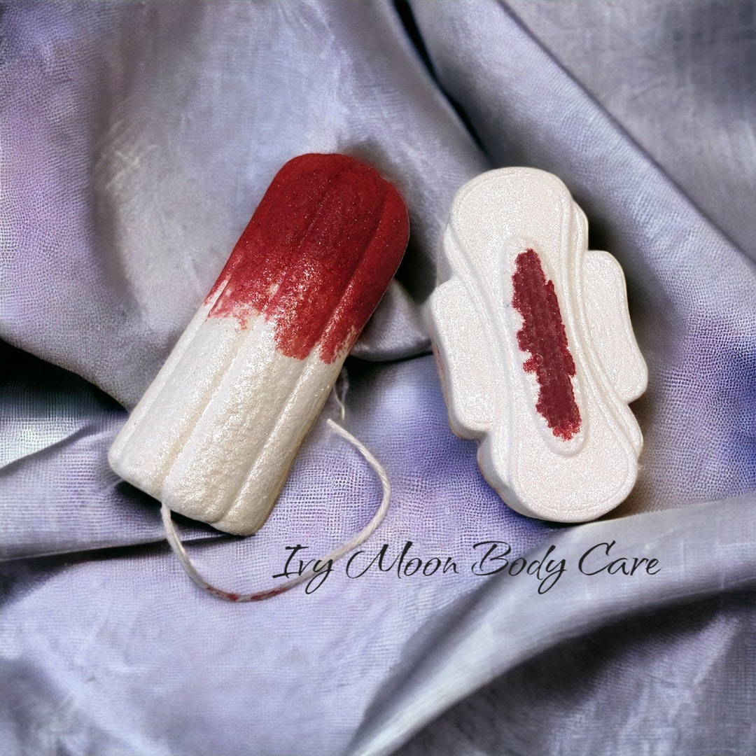 Bloody Tampon, Blood Bath, Bloody Bath, Tampon Bath Bomb, Pad Bath Bomb