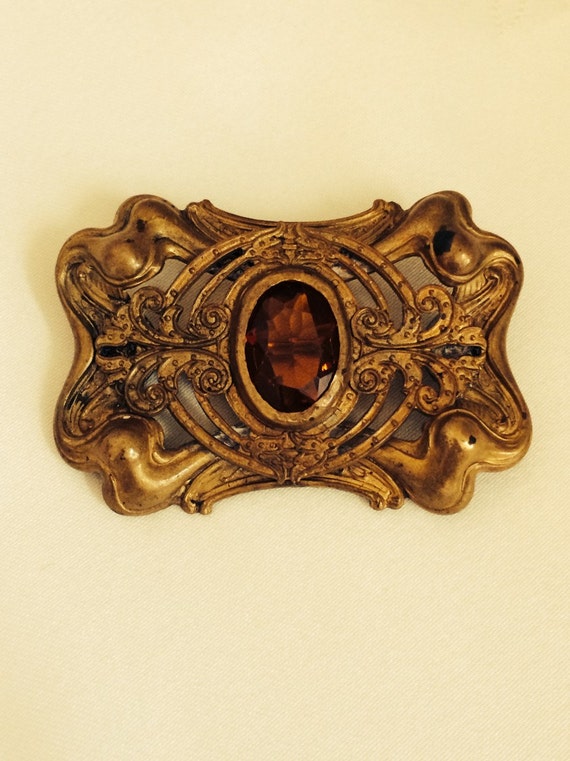 Vintage Art Nouveau Edwardian Era Sash Brooch - image 2