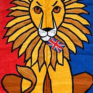British Lion Linen Tea Towel: English Souvenir, Made in Ireland