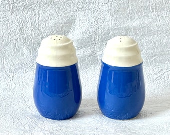 Vintage Cobalt Blue and White Salt & Pepper Shakers