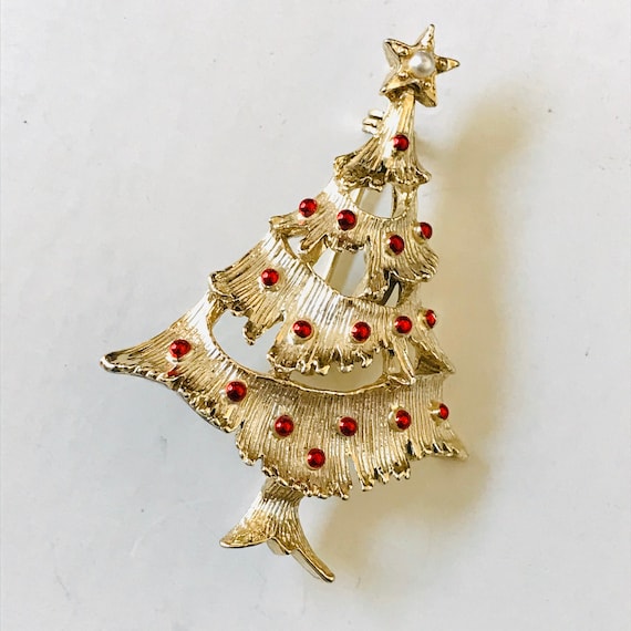 Vintage Gerry’s Gold Christmas Tree Brooch, Colle… - image 1
