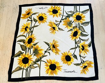 Sunflower Silk Scarf Signed Sophie