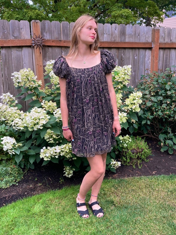 white christmas dresses Designer Multi Floral Print Cap Sleeve Short Dress - Premium Ruby Slub,  Mock Neck, Waist Tie Belt