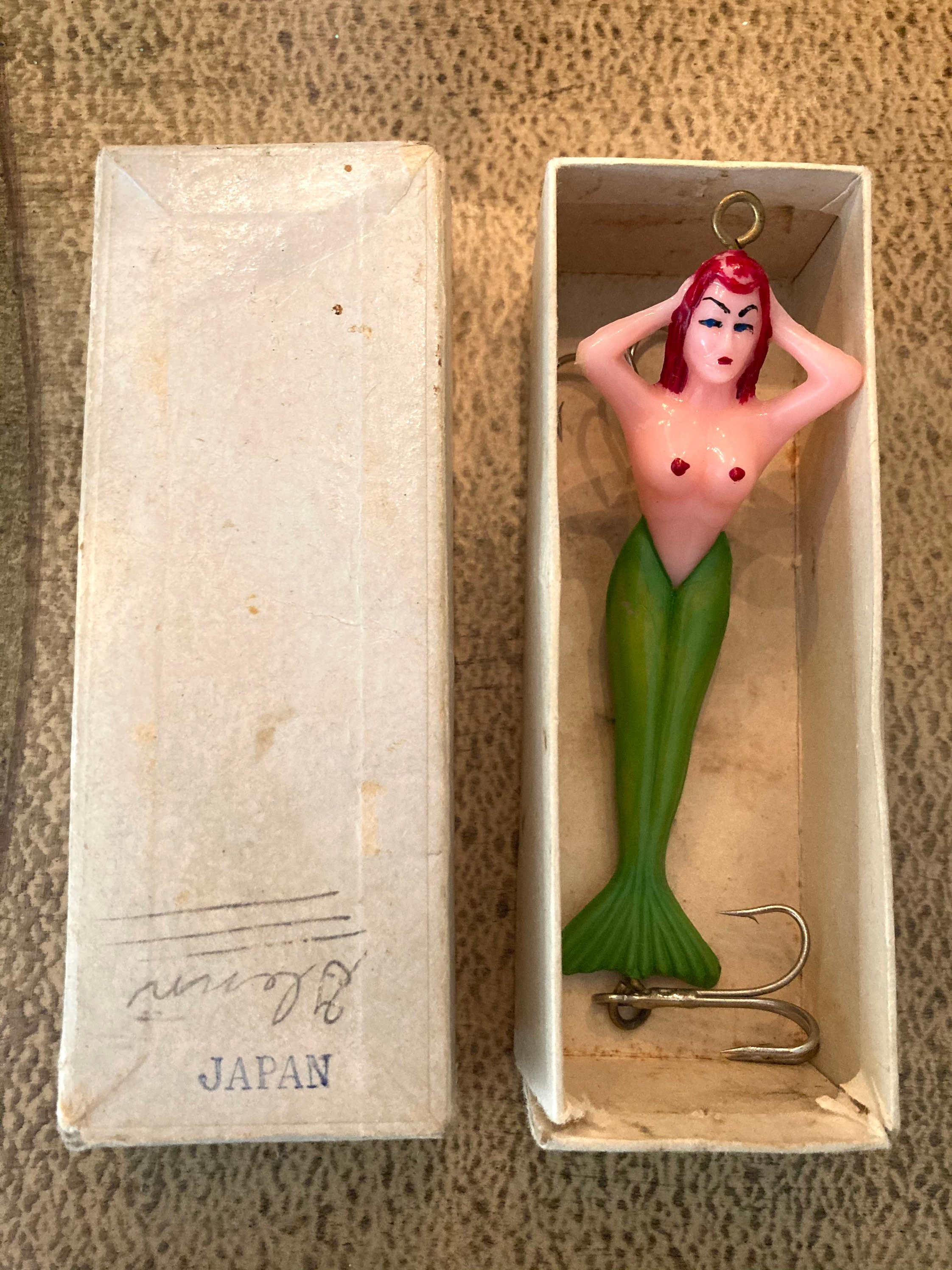 Vintage Virgin Mermaid Fishing Lure, Tackle Box Fish Hook, Mid-century  Japan Fishing Lure in Original Box 