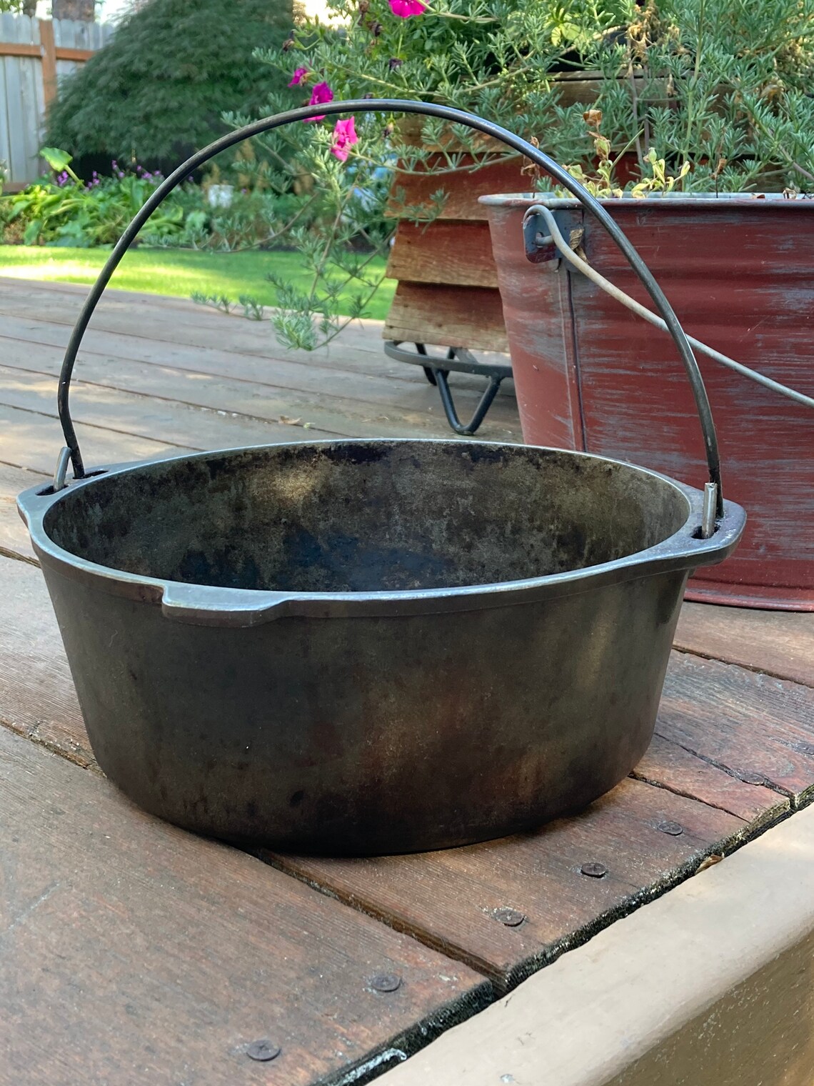 Vintage Cast Iron Dutch Oven with Handle Made in USA Cast Etsy