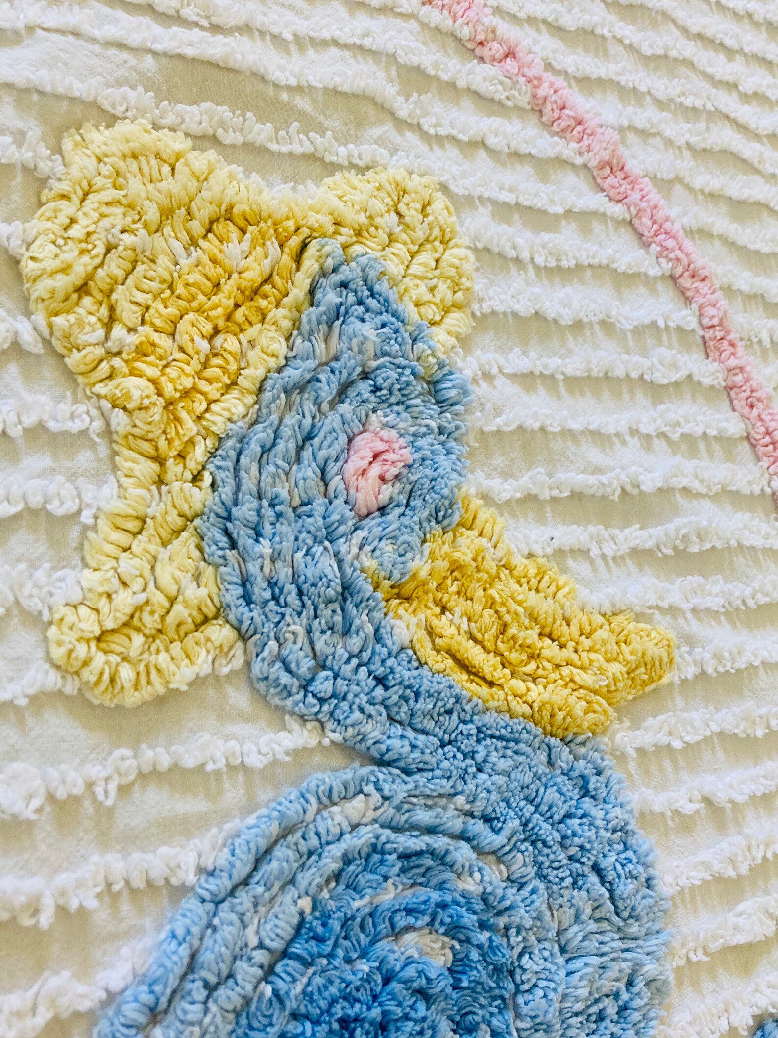 Vintage Chenille Baby Crib Blanket Bedspread Chenille Duck Etsy