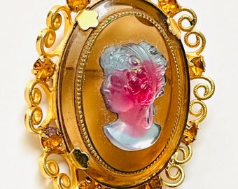 Vintage Celebrity NY Iridescent Pink Blue Topaz Juliana