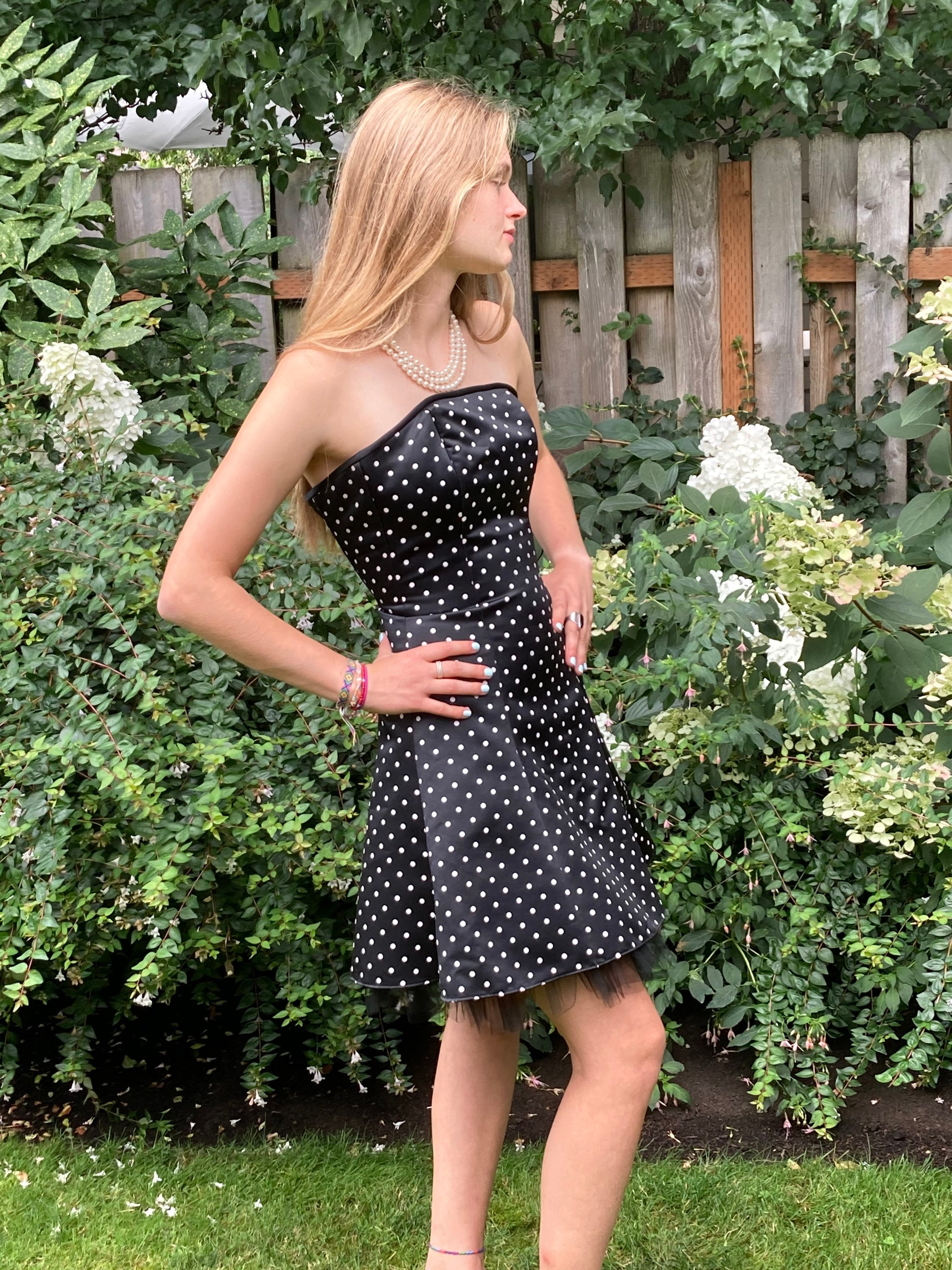 Vintage Jessica Mcclintock Gunne Sax Strapless Black White - Etsy