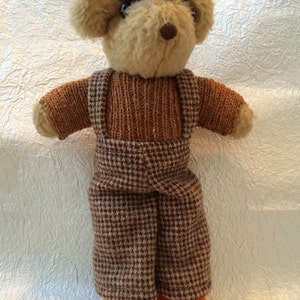 Vintage Teddy Bear in Harris Tweed, Raebhat Originals Teddy Bear, Made in Scotland