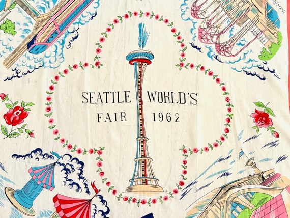 Vintage Seattle World’s Fair 1962 Souvenir Scarf - image 2