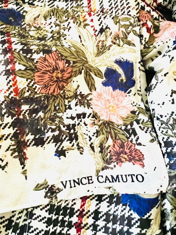 Vince Camuto Long Scarf, Floral Plaid Print