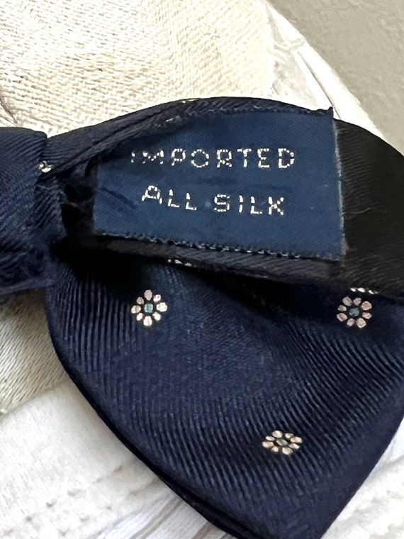 Navy Blue Silk Butterfly Bow Tie, Women’s Tailore… - image 4