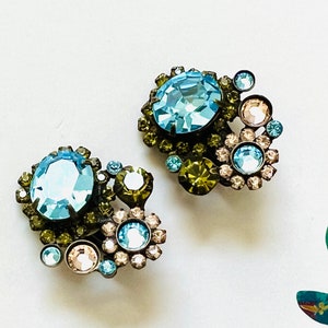 Sorrelli Aquamarine Crystal Clip On Earrings