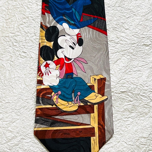 Balancine Hot Cakes Mickey Mouse Western Theme Novelty Necktie