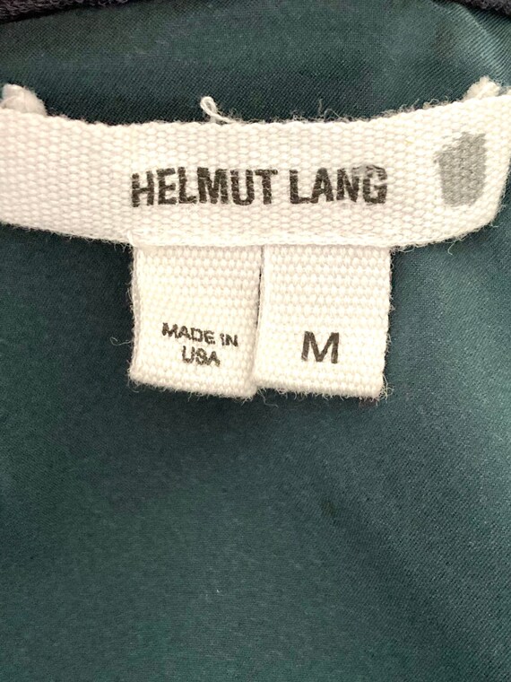 Vintage Helmut Lang Dark Green Sheer Shift Dress,… - image 9