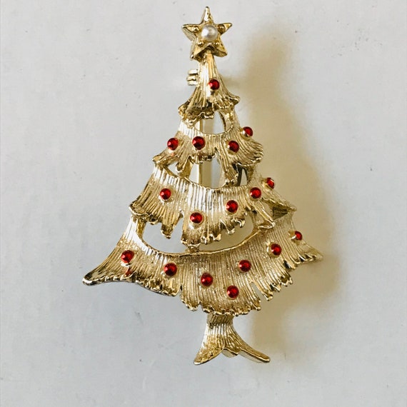 Vintage Gerry’s Gold Christmas Tree Brooch, Colle… - image 2