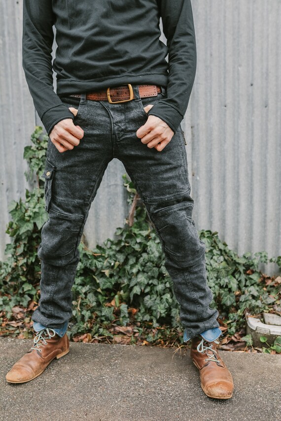 Mens Organic Cotton Denim Moto Jeans 