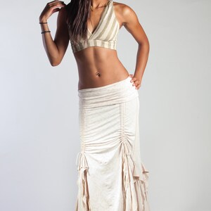 Cream Victorian Steampunk Flamenco Skirt image 4