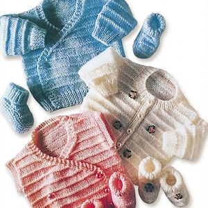 Patrón de tejido para bebé: cárdigans, chalecos y botines con cuello de liga para uso diario, 8/4 capas