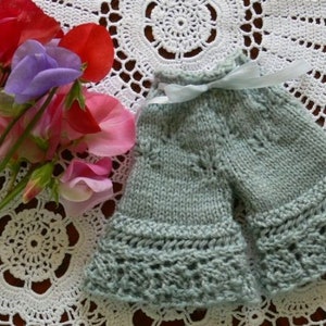 Nemesia Butterfly Rosebud Lace Doll Knickers Knitting Pattern 4ply Wool