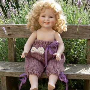 Ebrill Doll Knickers/Witch Britches Knitting Pattern Amethyst 4ply Wool