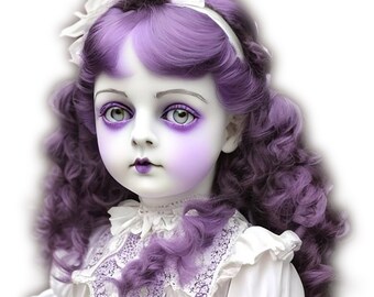 Viola Haunted Ghostly Victorian Porcelain Doll HD Transparent Background