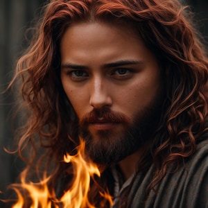 Cartão postal HD Sagrado Coração Chama Cristo Jesus Rosacruz