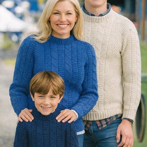 Aran Zopfmuster Stil Strickanleitung Wendy Wolle Guernsey 5fädig Kinder/Erwachsener Pullover