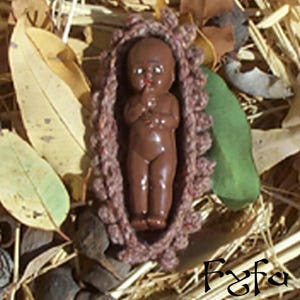 Crochet Pattern Fyfa Faery Doll Cradle Basket Tweed Wool Forest Nut Edging