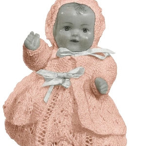 Doll Knitting Pattern Lister Lavenda #1072 - 5 Piece Lacy Dress Apricot Set 10” Doll