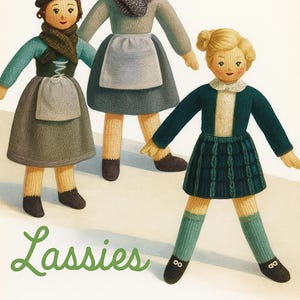 Welsh Irish Scots Knitting Pattern 12“ Doll + Old Costume Scotland Wales Ireland