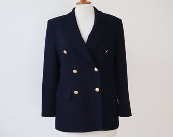 Blue Vintage Jacket Golden Buttons //  BHs Petite // Size 8