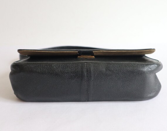 Black 50s Vtg. Top Handle Bag - image 7