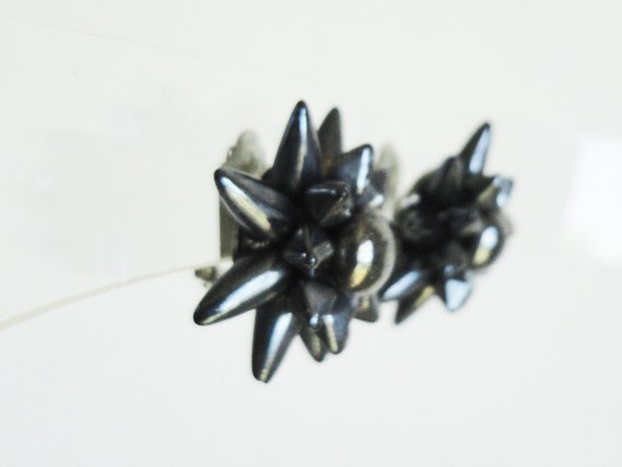 50s 60s Vintage Ear Clips // Blue // Sputnik - image 4